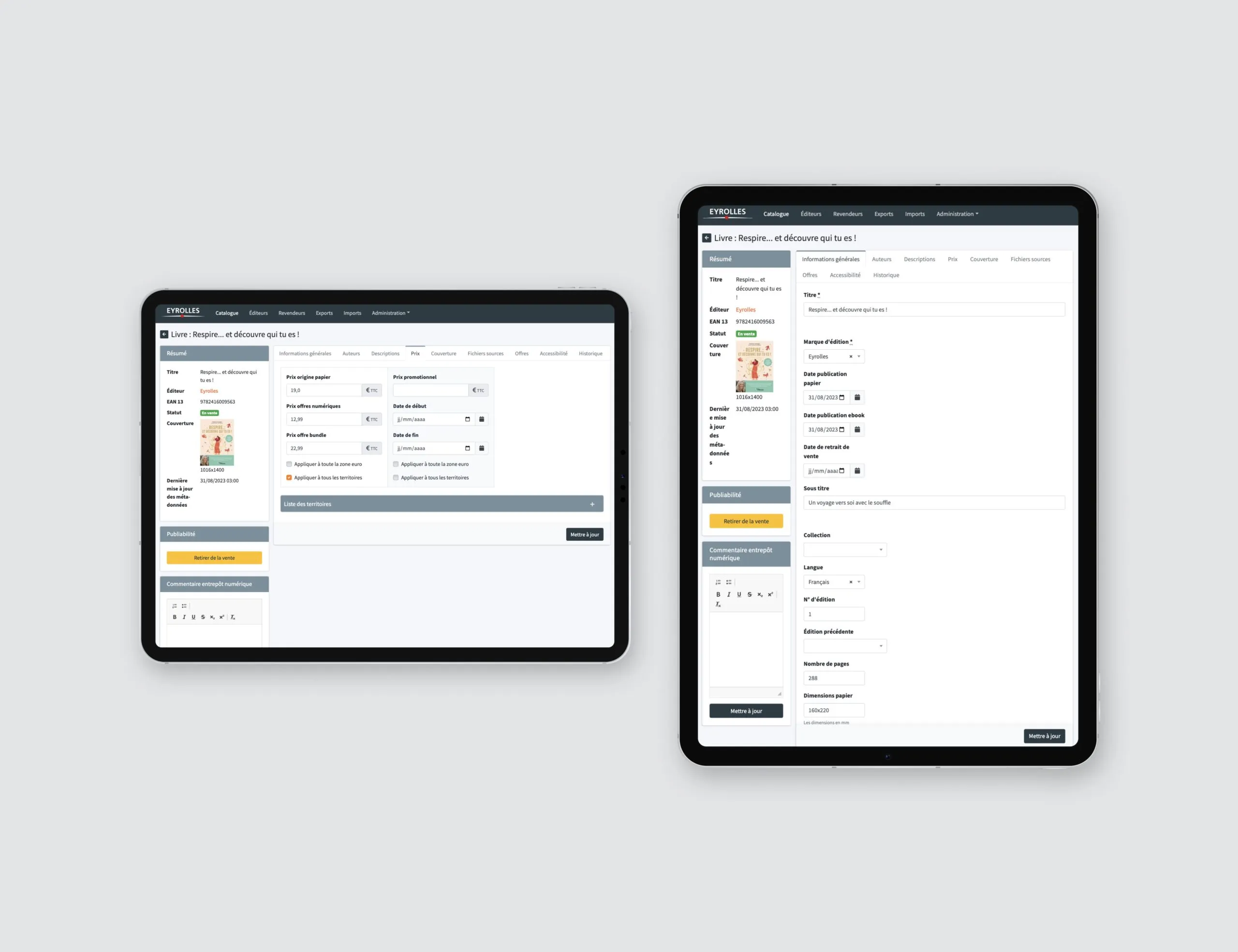 Mockup Tablette Eyrolles Entrepot Numerique