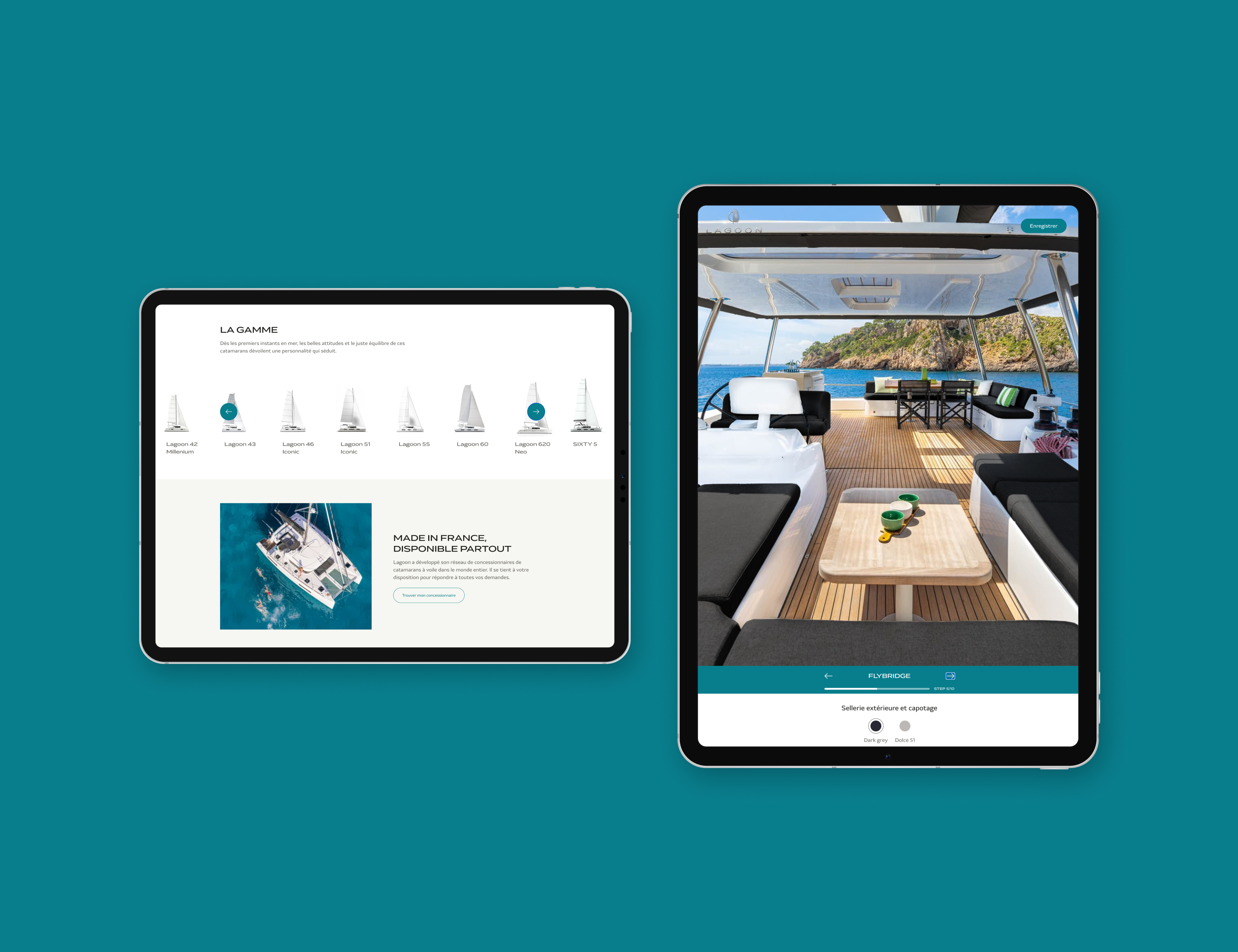 Mockup Tablette Lagoon Catamaran Gammes Configurateur